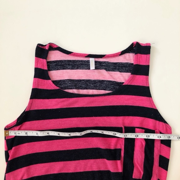 PINKBLUSH sz S Pink Black Striped Tank Pocket Dress - Picture 13 of 16